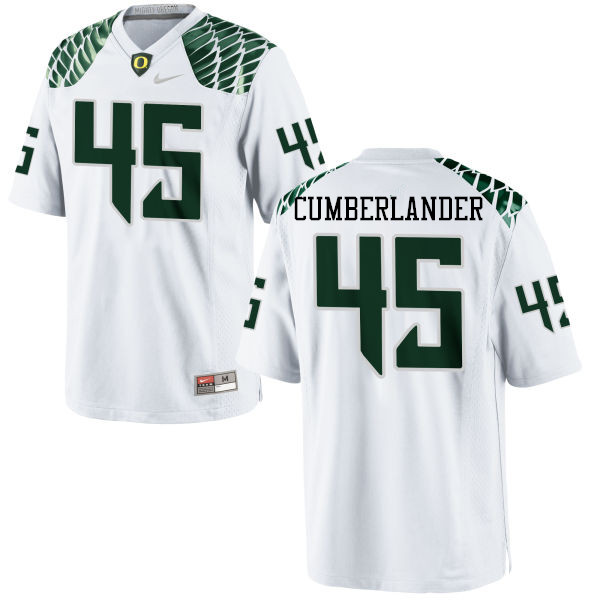 Men #45 Gus Cumberlander Oregon Ducks College Football Jerseys-White